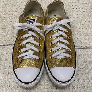 Converse Chuck Taylor Sneakers Gold Size 8.5 , very clean , worn few times .